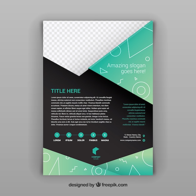 Modern brochure template with geometric shapes