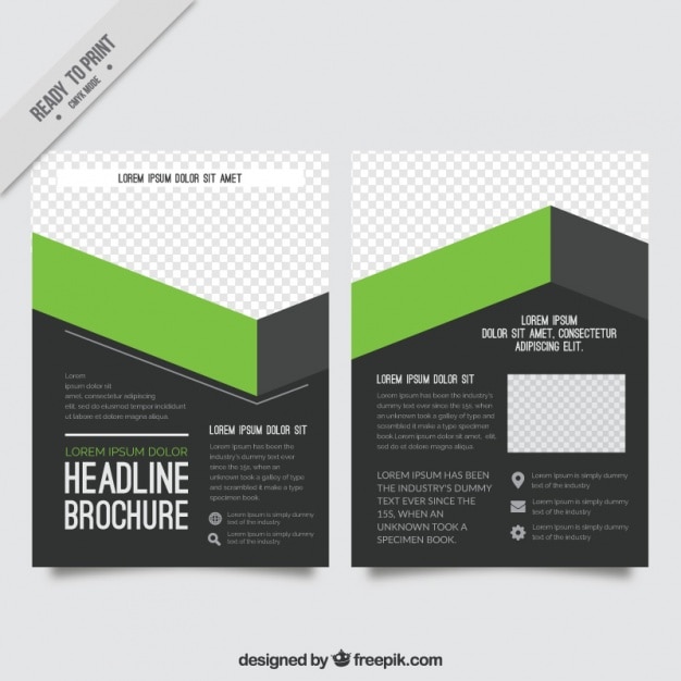 Free vector modern brochure with green details