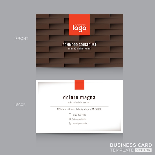 Free vector modern brown business card