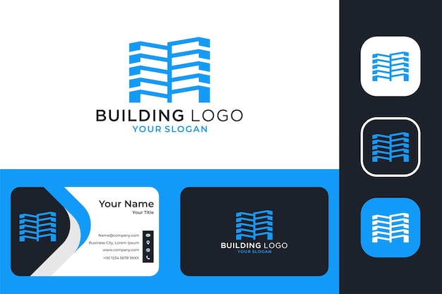 Modern building logo design and business card
