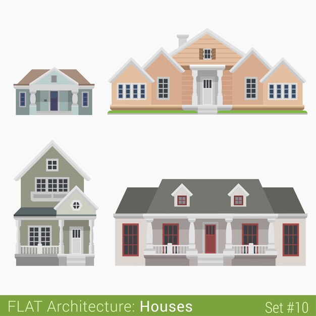 현대적인 건물 시골 교외 타운 하우스 교회 정부 시립 주택 세트 도시 요소 세련된 건축 부동산 부동산 컬렉션