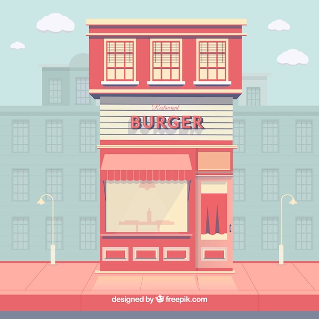 Free vector modern burger restaurant composition