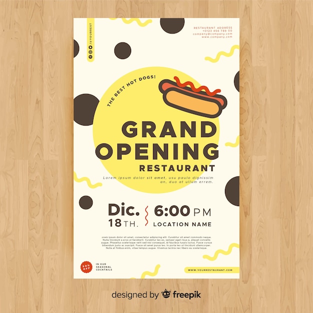 Free vector modern burger restaurant flyer template