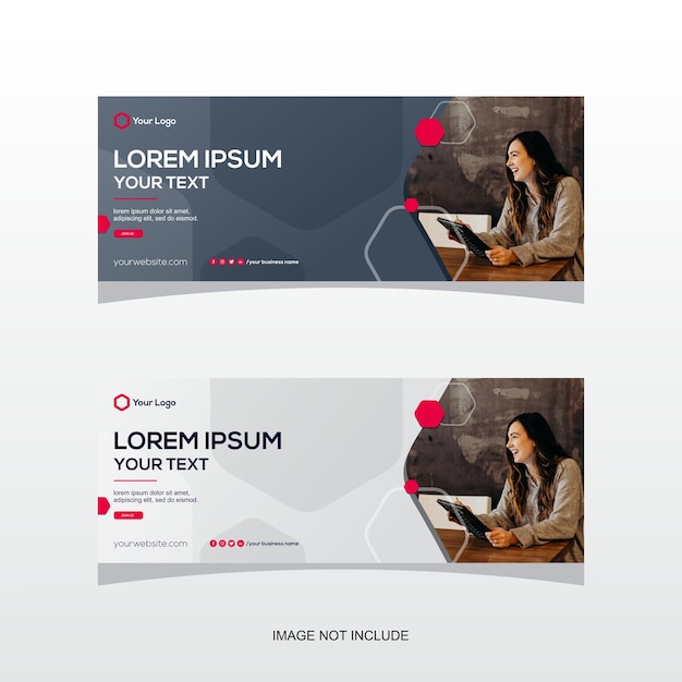 Free vector modern business banner facebook cover