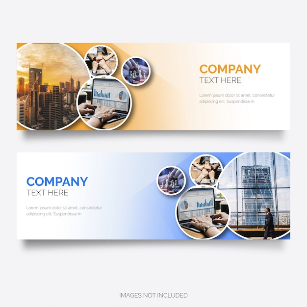 Modern business banner with circle shapes