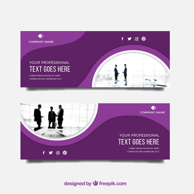 Modern business banner with flat design