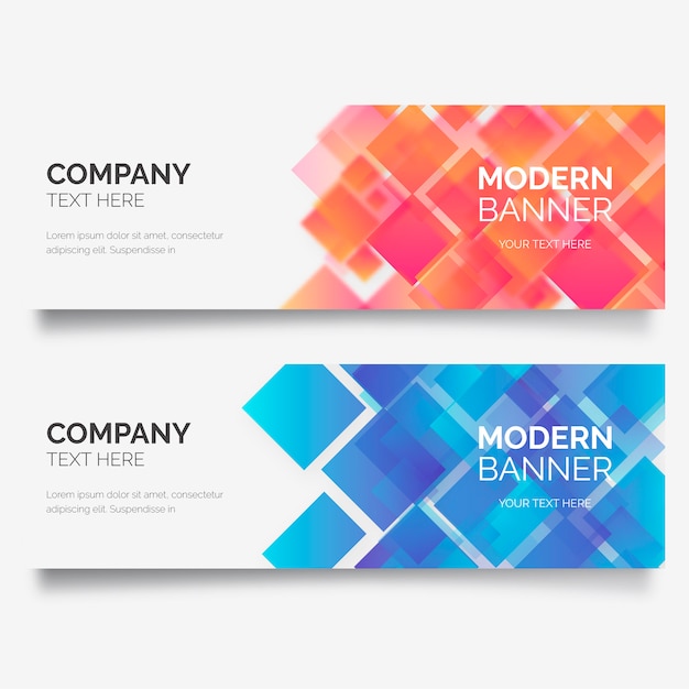 Free vector modern business banner with geometric shapes