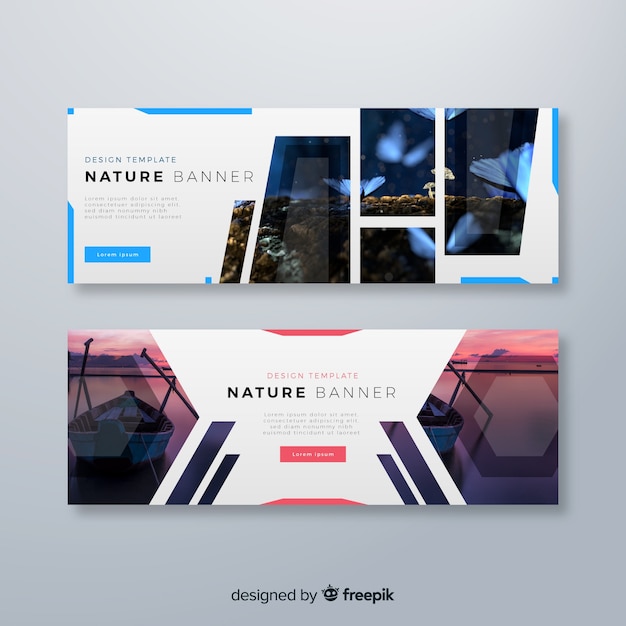 Modern business banners with photo