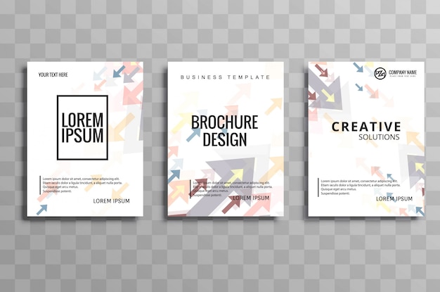 Modern business brochure arrow template set