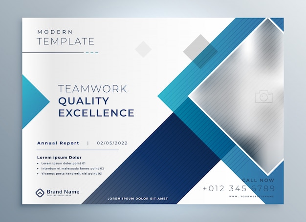 Modern business brochure presentation blue template