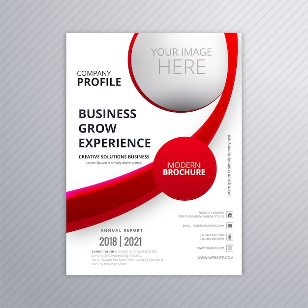 Modern business brochure template with wave design vector