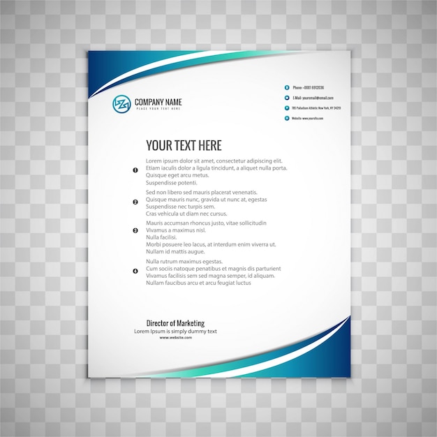 Modern business brochure with blue wavy shapes