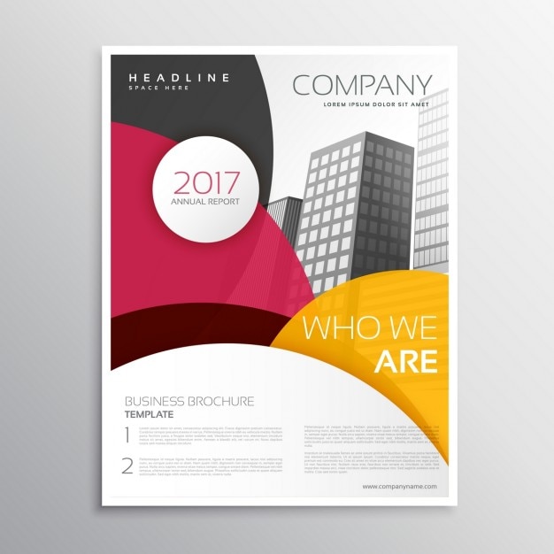 Free vector modern business brochure with colored circles