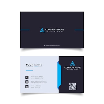 Modern business card black and blue professional corporate
