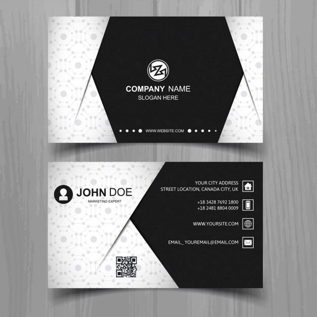 Modern business card in black and white colors 