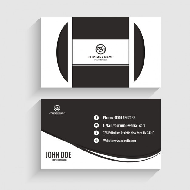 Free vector modern business card black and white