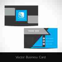 Free vector modern business card in color grey and blue