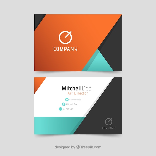 Free vector modern business card colorful abstract