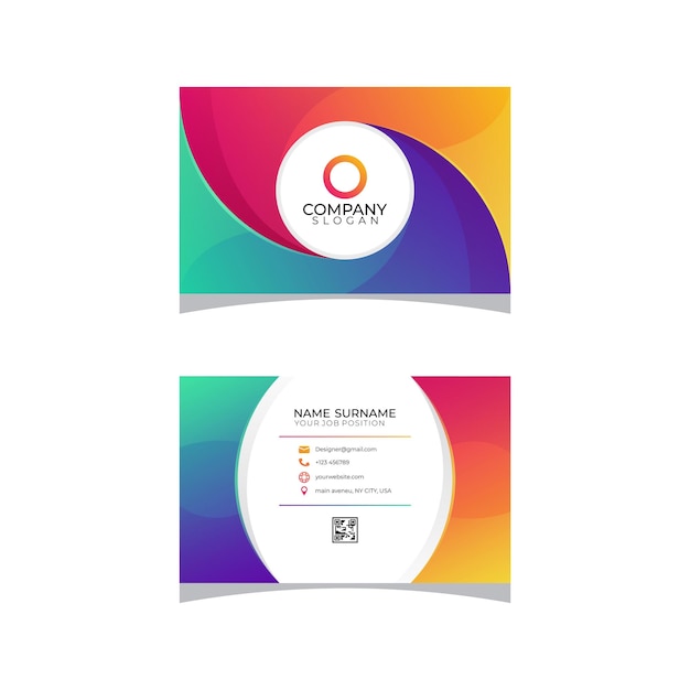 Free vector modern business card design circle gradient