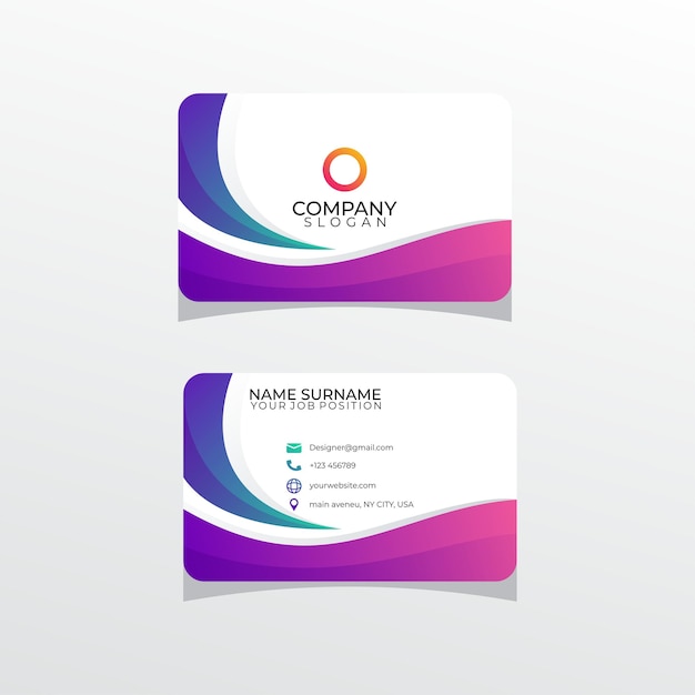 Modern business card design colorful