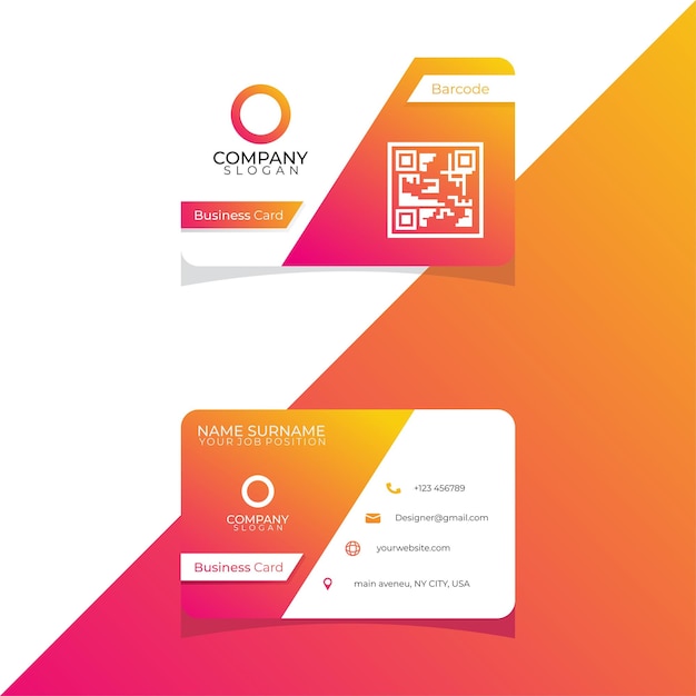 modern business card design half gradient