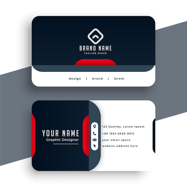 Free vector modern business card design in professional style
