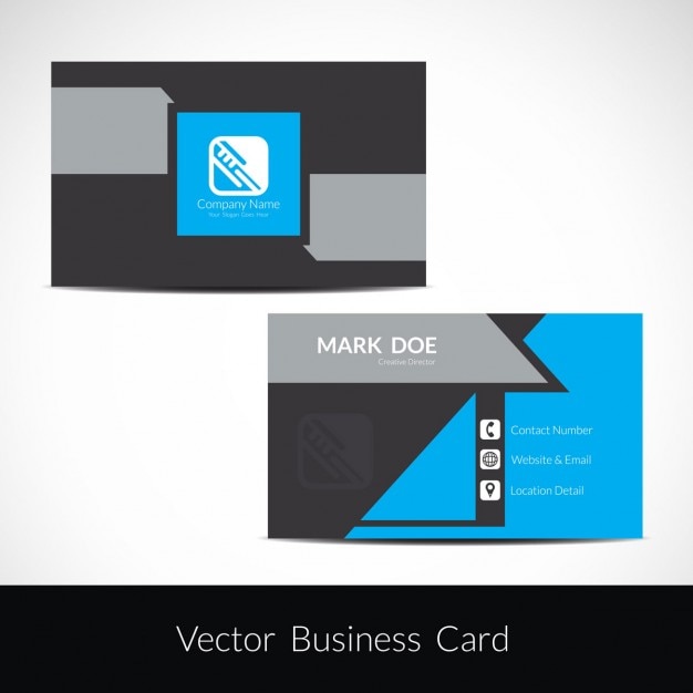 カラーグレーと青で近代的なビジネスカード