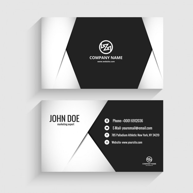 Modern business card in monochromatic style