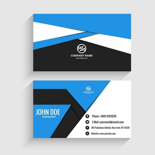 Free vector modern business card in origami style