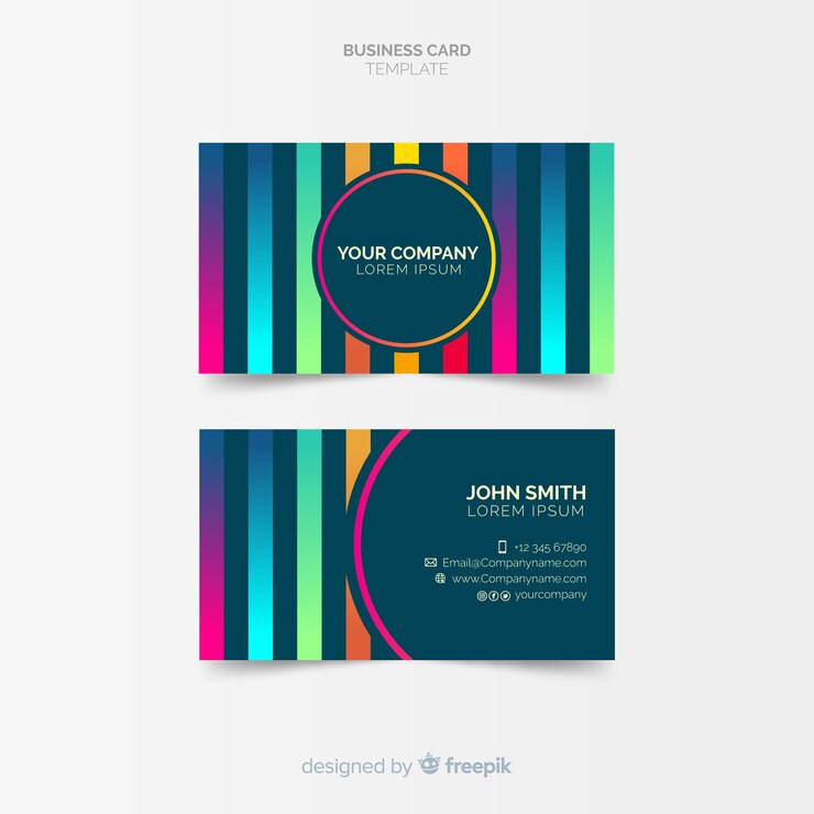 Free Vector modern business card template in abstract style