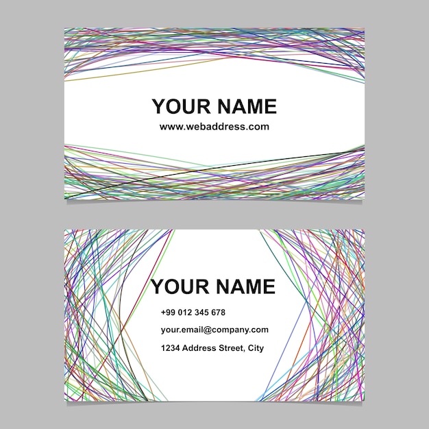 Free vector modern business card template set - vector corporate design with arched stripes