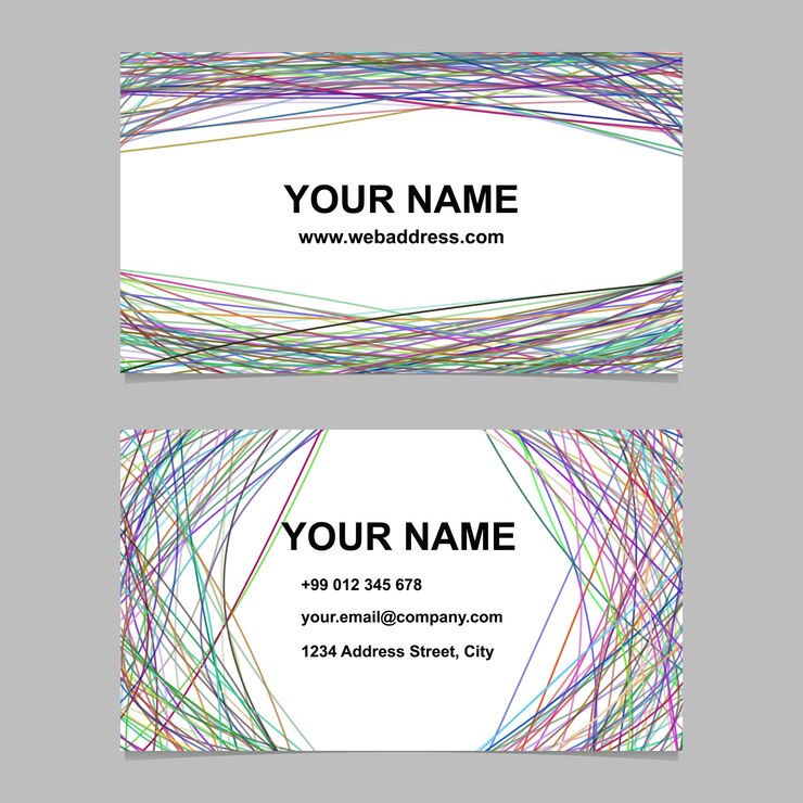 Free Vector modern business card template set - vector corporate design with arched stripes
