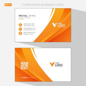 Modern business card template with abstract design