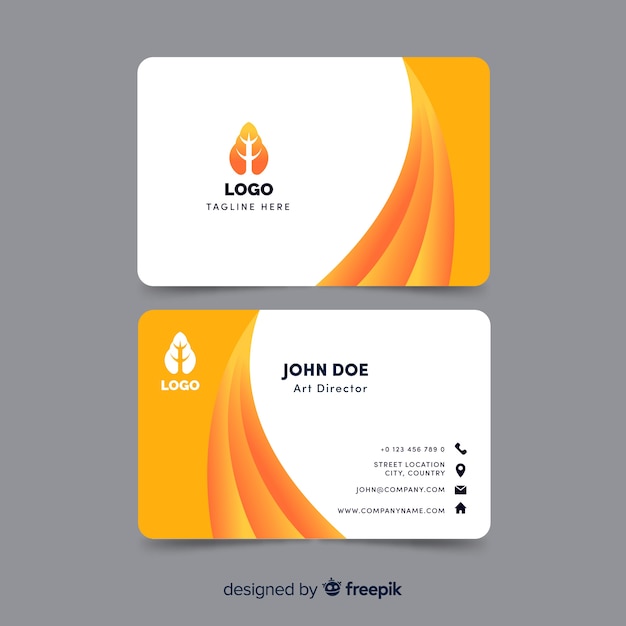 Free vector modern business card template with abstract design