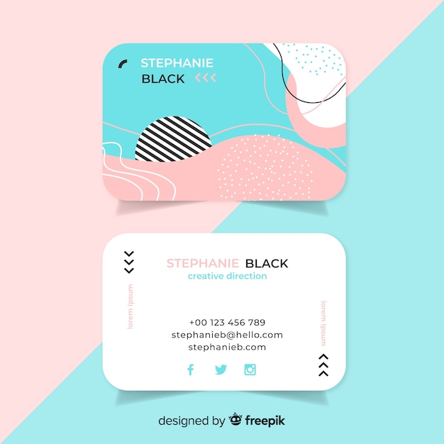 Free vector modern business card template with abstract design