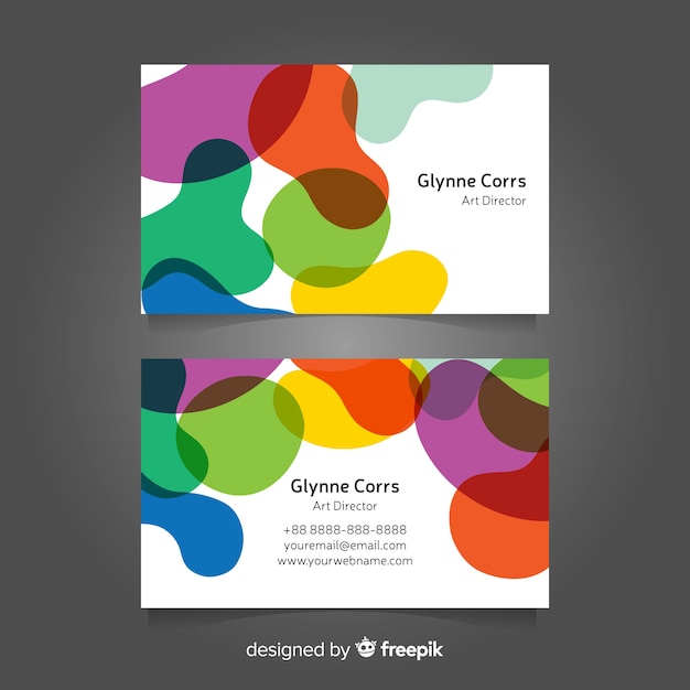 Free vector modern business card template with abstract design