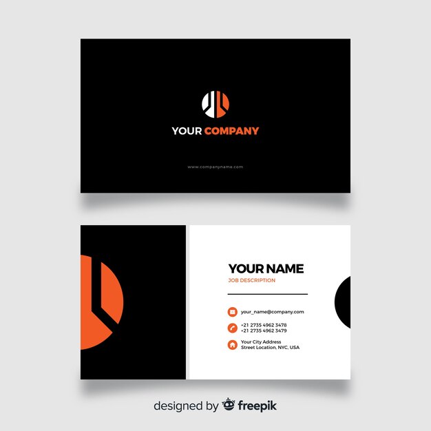 Modern business card template with abstract design