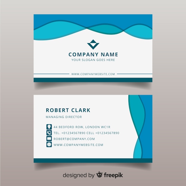 Modern business card template with abstract design