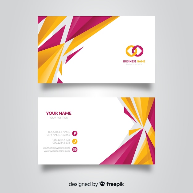 Modern business card template with abstract shapes