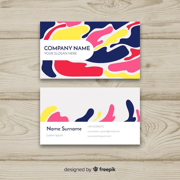 Modern business card template with abstract shapes