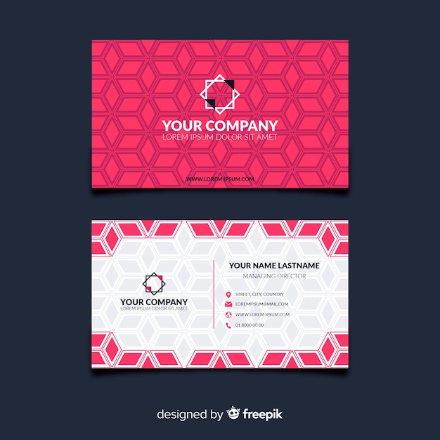 Modern business card template with abstract shapes