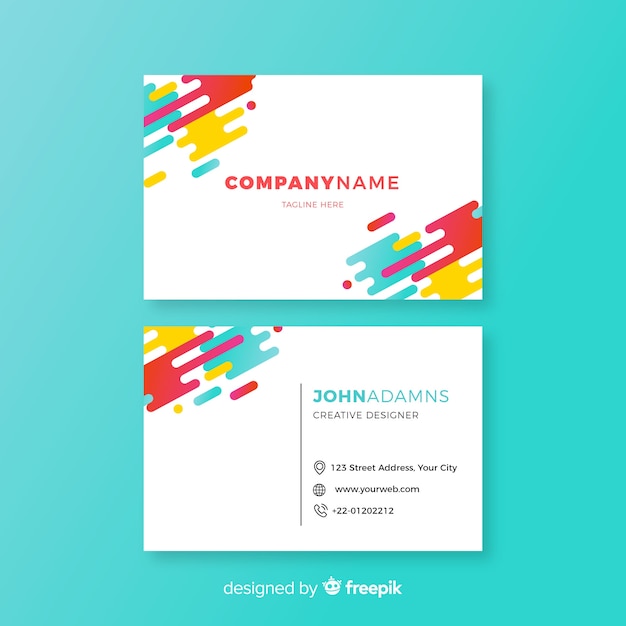 Free vector modern business card template with colorful style