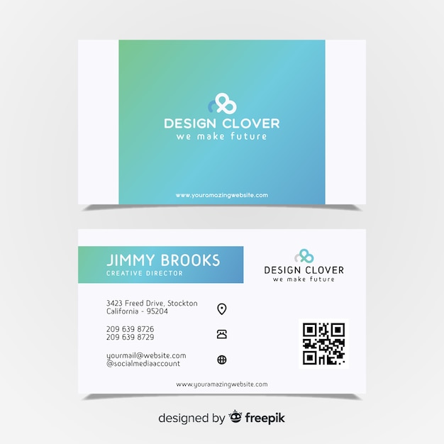 Free vector modern business card template with colorful style