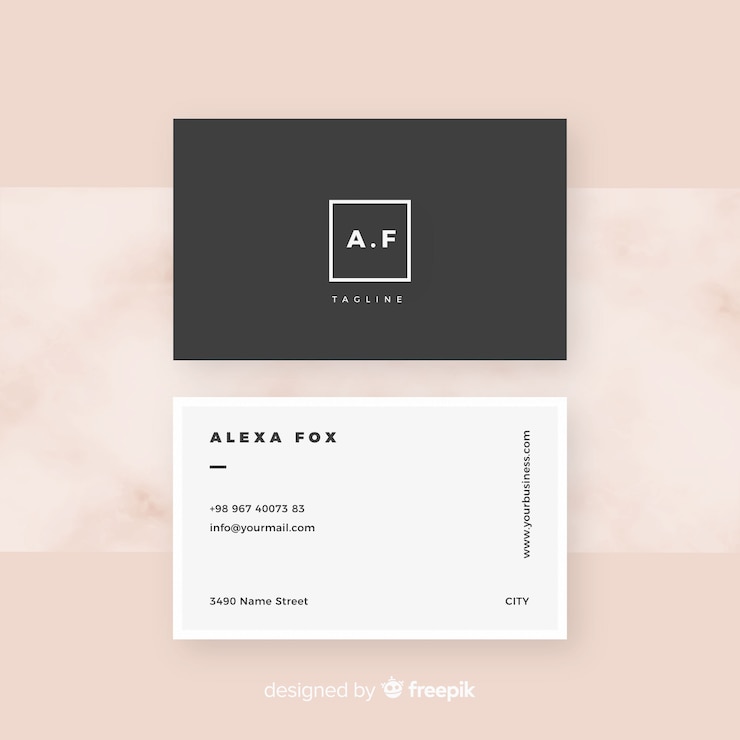 Free Vector modern business card template with elegant style