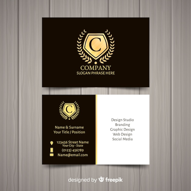 Modern business card template with elegant style