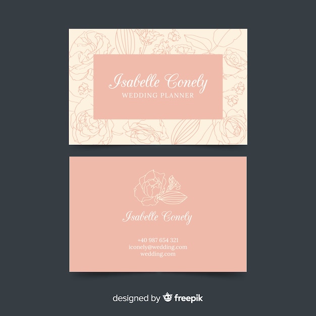 Free vector modern business card template with elegant style