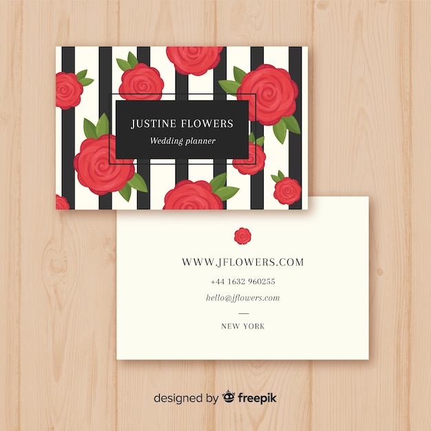 Free vector modern business card template with floral style