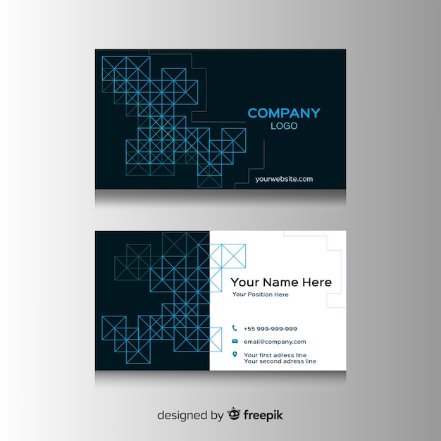 Free vector modern business card template with geometric design