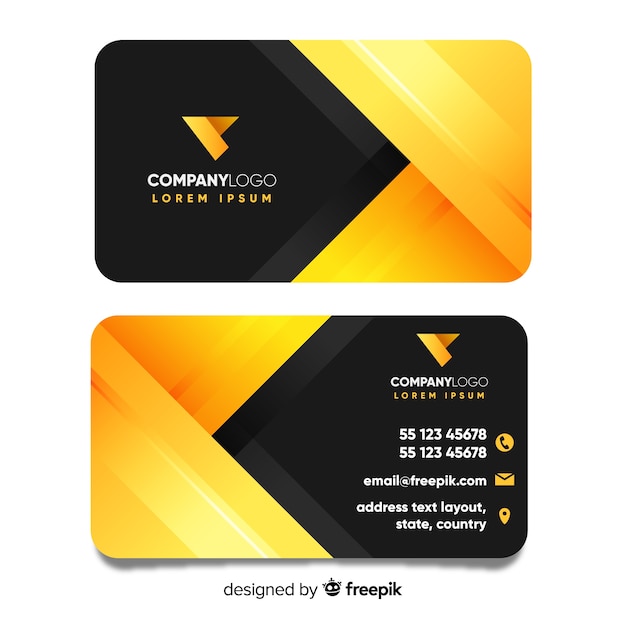 Modern business card template with geometric design