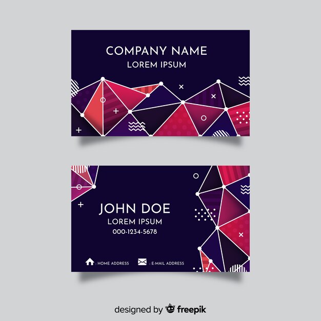 Modern business card template with geometric design